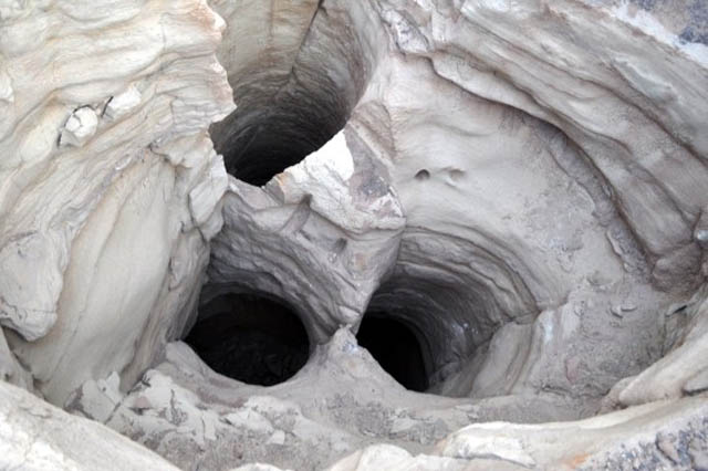 Tripple copper shaft mine in Wadi Feynan (Photo courtesy of Mohammad Najjar)